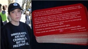 Camiseta de protesta y tarjetas rojas legales